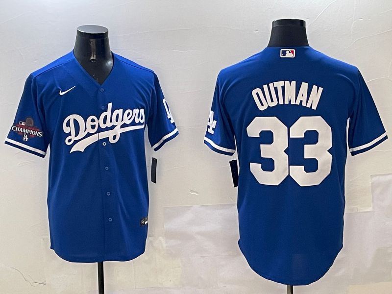 Men Los Angeles Dodgers #33 Outman Blue Game 2025 Nike MLB Jersey style 2